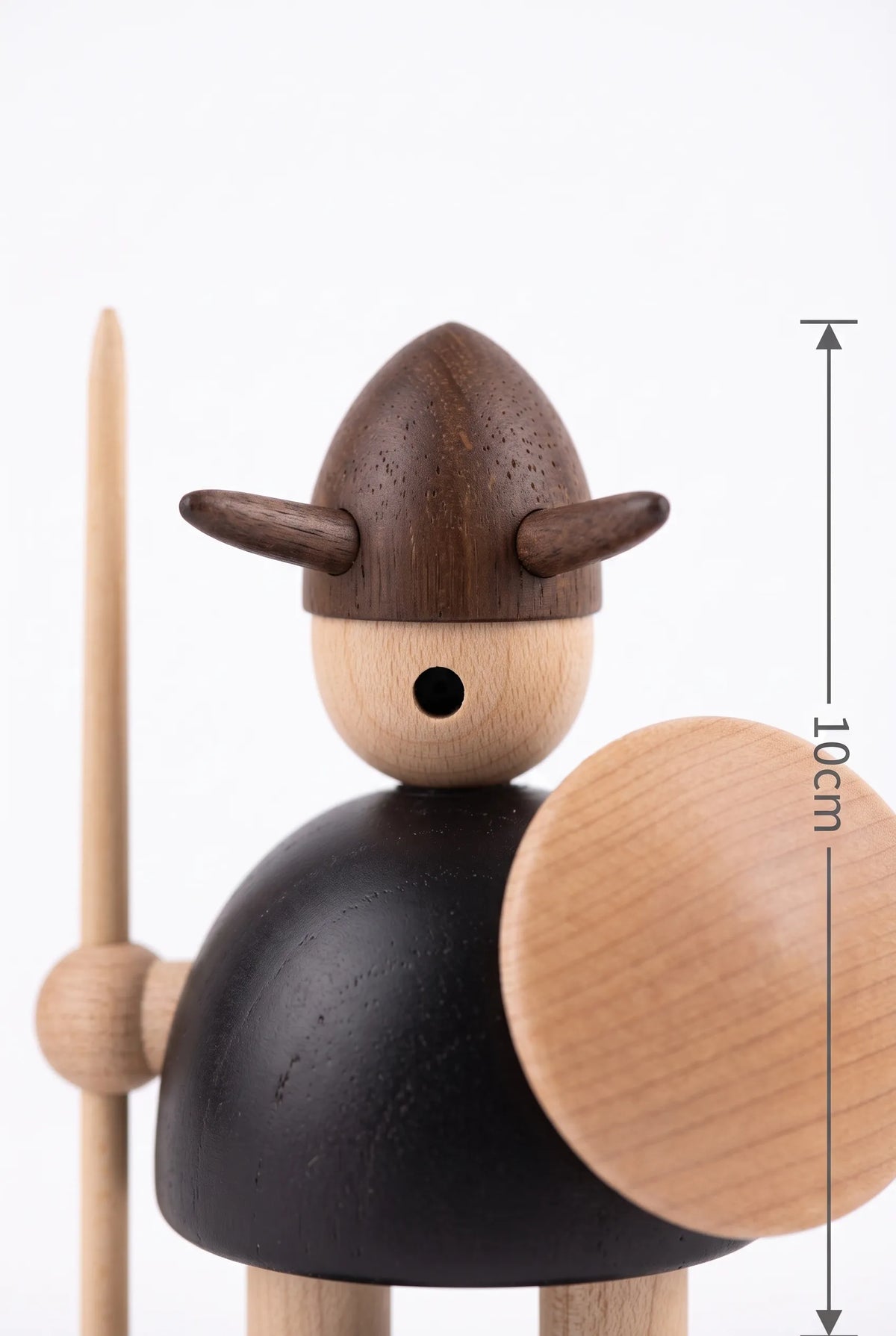 Extreme macro view of Nordic Mythos Viking Wood Sculpture crafted from solid teak and natural maple wood, highlighting glare-free matte natural wood finish micro-texture under raking side light.